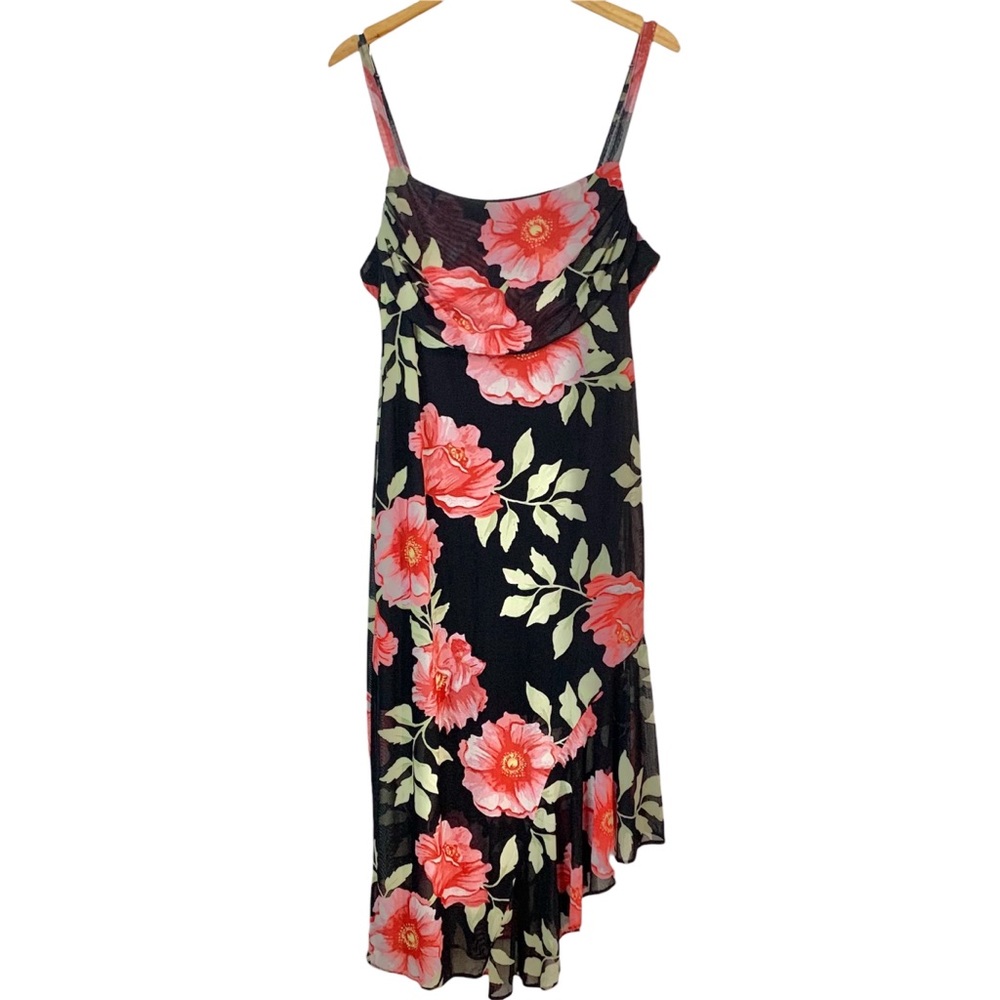 NO COMMENT Sheer Floral Slip Dress Sz 1X